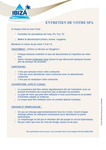 Entretien de votre spa